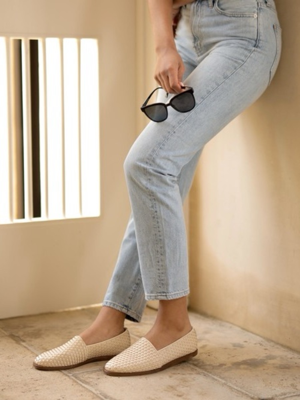 Nisolo Mara Woven Slip On in Bone New 6.5